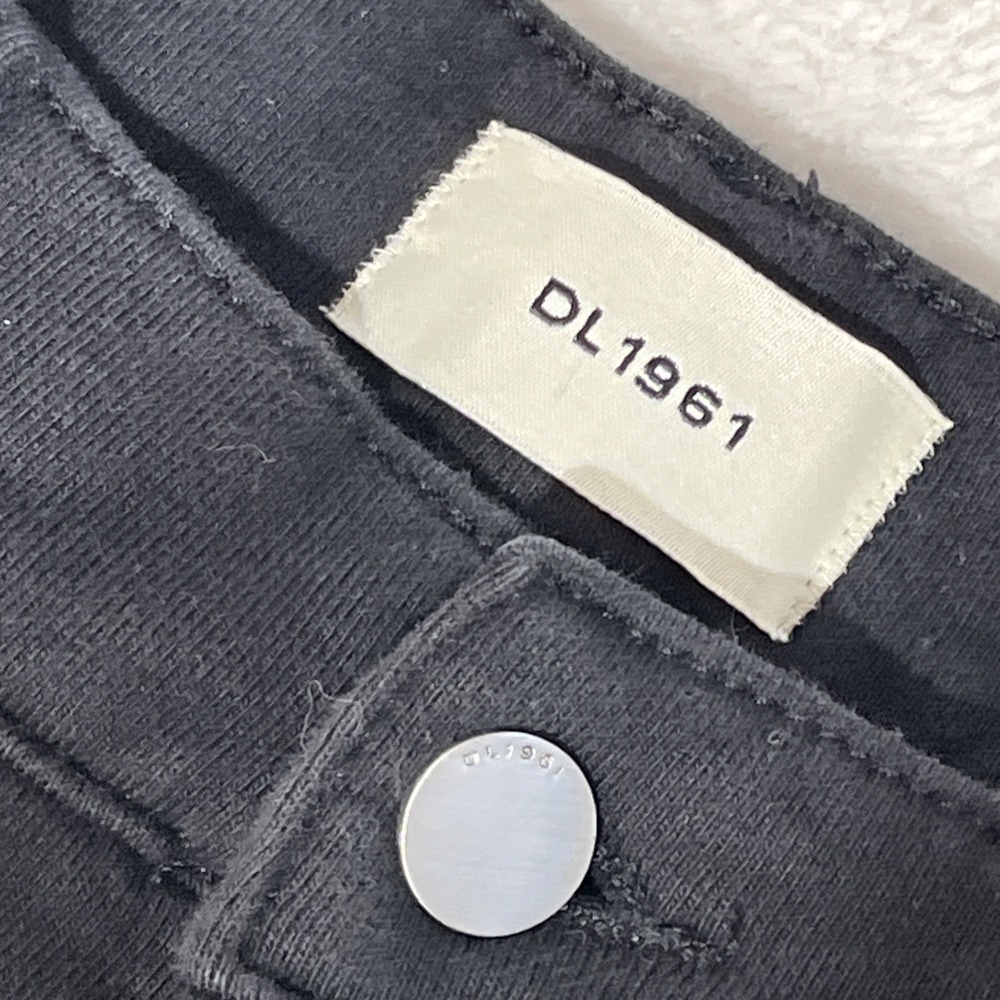 DL1961 Hepburn Wide Leg Jeans 29 Black High Rise Knit 31" EUC